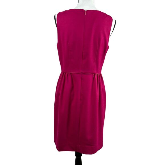 J Crew Women's Sheath Dress Size 8 Raspberry Pink Wool Blend Sleeveless Career - Picture 6 of 10